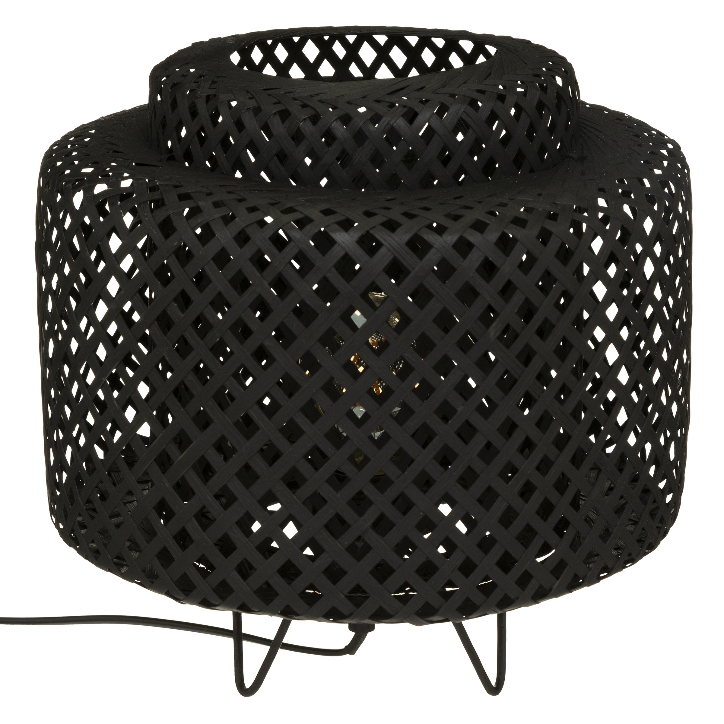 Atmosphera Stolní lampa LIBY, bambusová, Ø 25 cm, černá barva černá