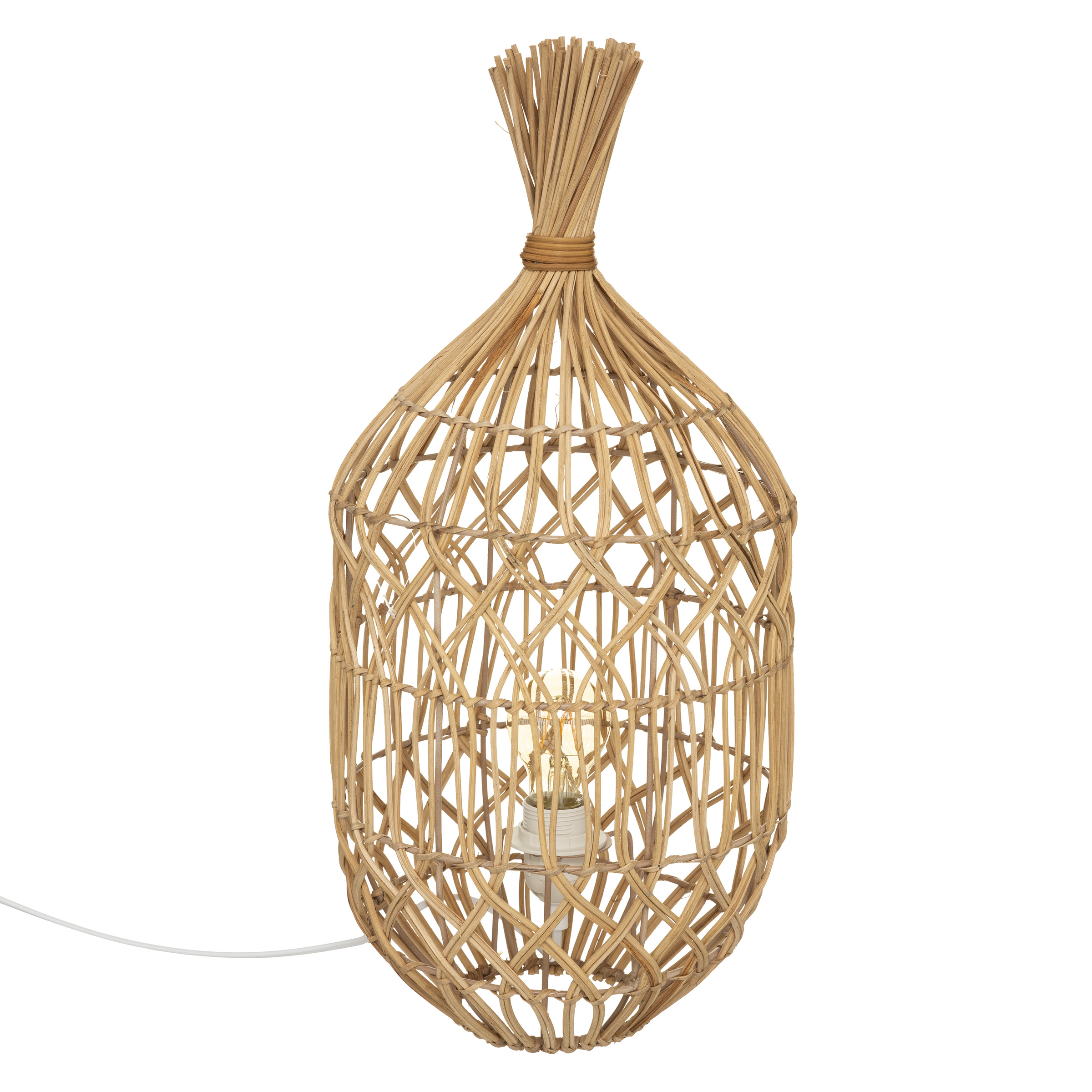 Atmosphera Stolní lampa ratanová, Ø 25 x 55 cm béžová