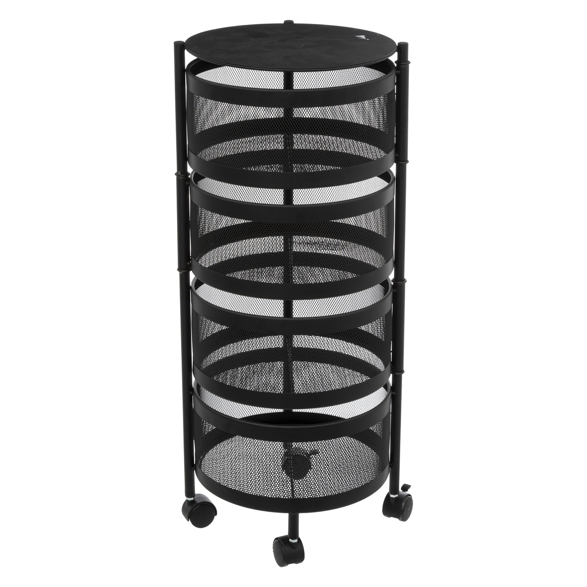 5five Simply Smart Otočný kuchyňský vozík, 4-patrový, černý, kovový černá 66802