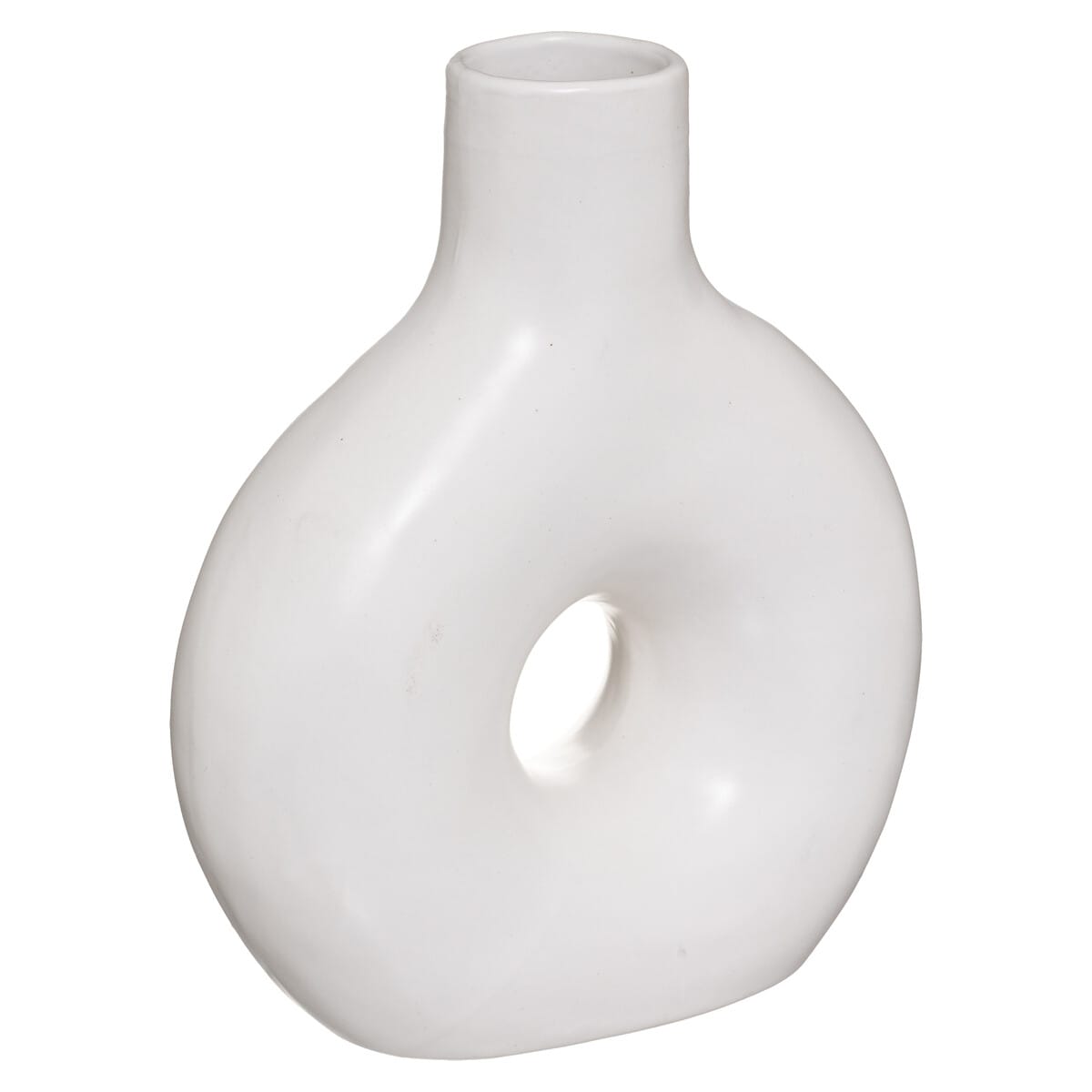 Atmosphera Keramická váza CIRCLE, 21 cm, bílá bílá