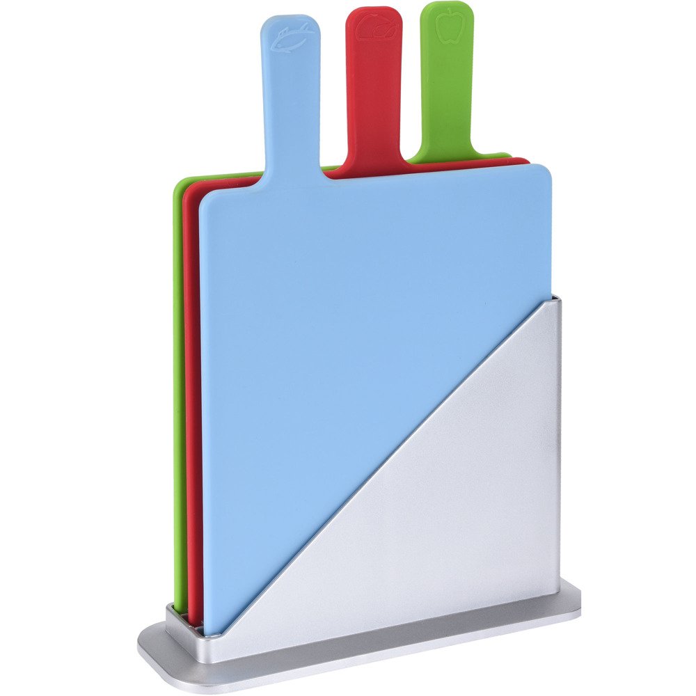 EH Excellent Houseware Krájecí desky se stojanem, 23 x 31 x 8 cm, plast vícebarevná