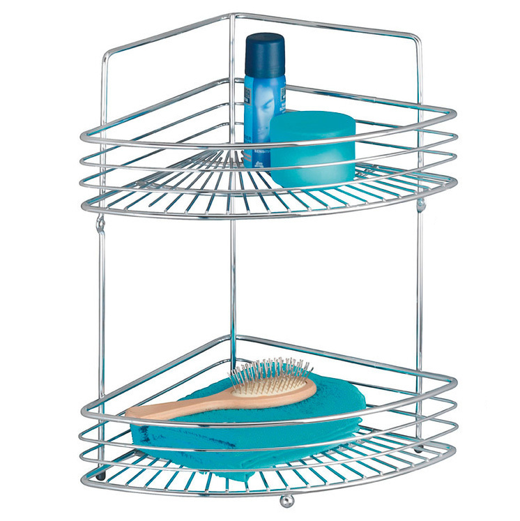 Police do koupelny 2 úrovně MILANO, WENKO stříbrná