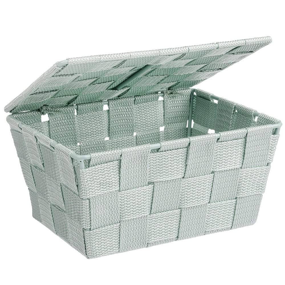 Koupelnový kontejner s víkem ADRIA MINT, 14 x 9 x 14 cm, WENKO 22573100 zelený