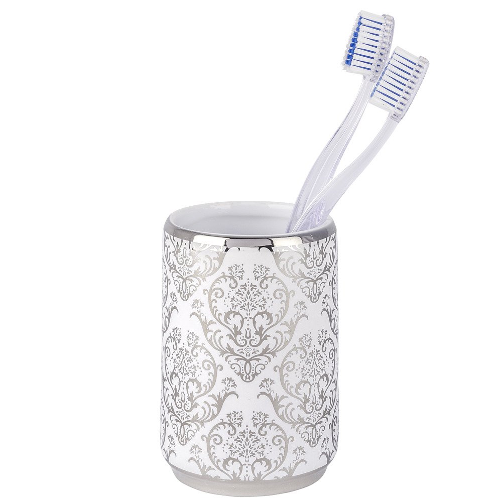 Nádobka na zubní kartáčky BAROCK SILVER, WENKO 22621100 stříbrná