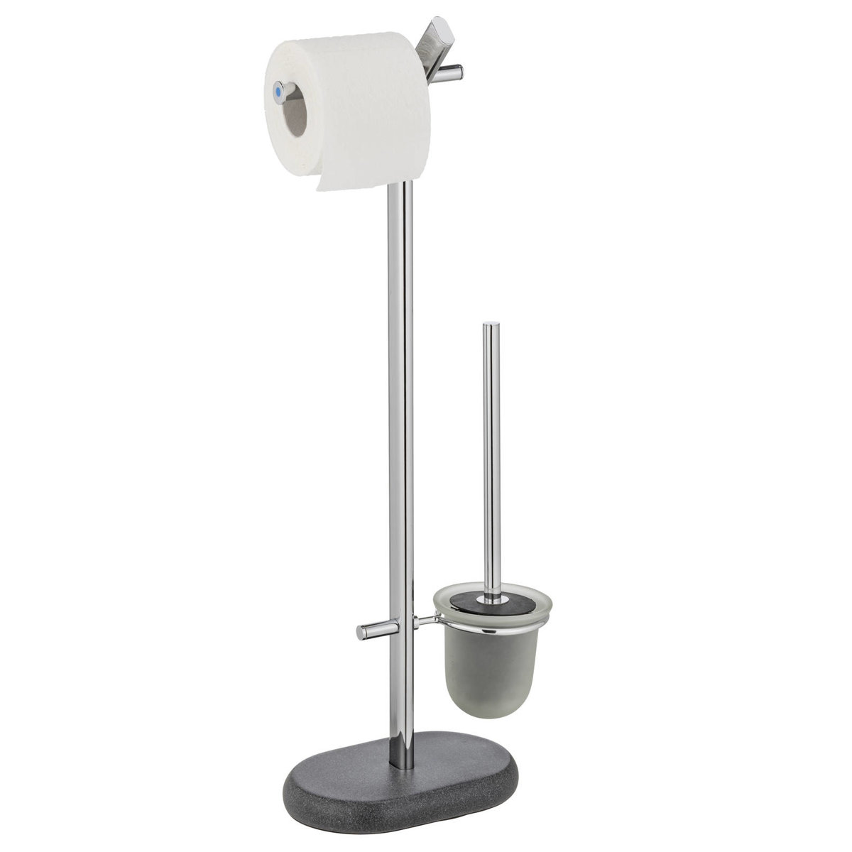 Stojan na toaletní papír a toaletní kartáč PURO, 2v1, nerez, WENKO černá