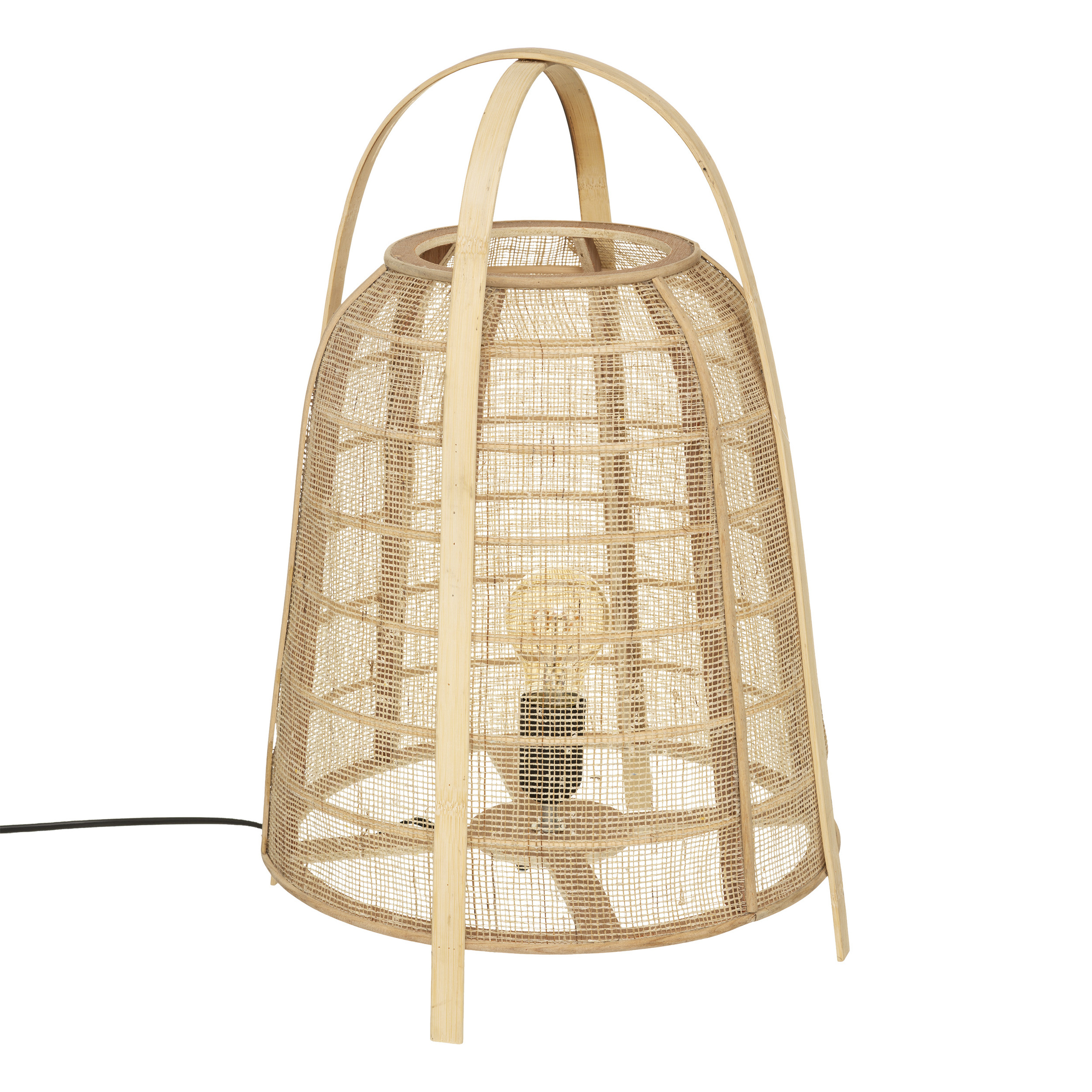 Atmosphera Lampa na noční stolek CARMEN, bambusová, výška 49 cm béžová