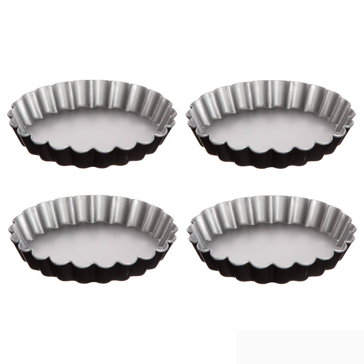 5five Simply Smart Formy na tartaletky, kovové, O 12 cm, 4 kusy černá