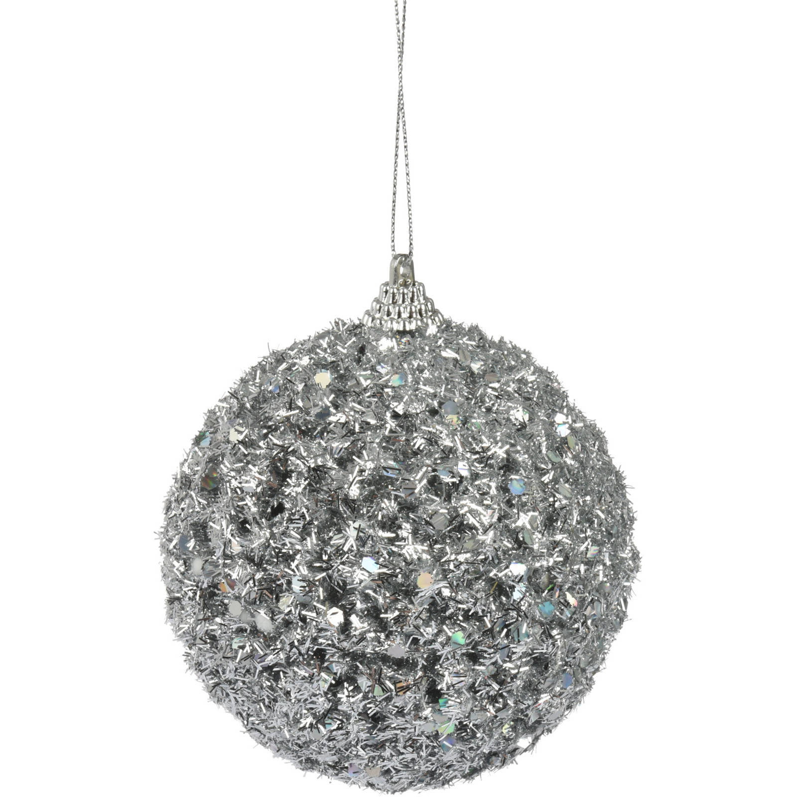 Home Styling Collection Vánoční koule GLITTER, stříbrná, Ø 8 cm stříbrná