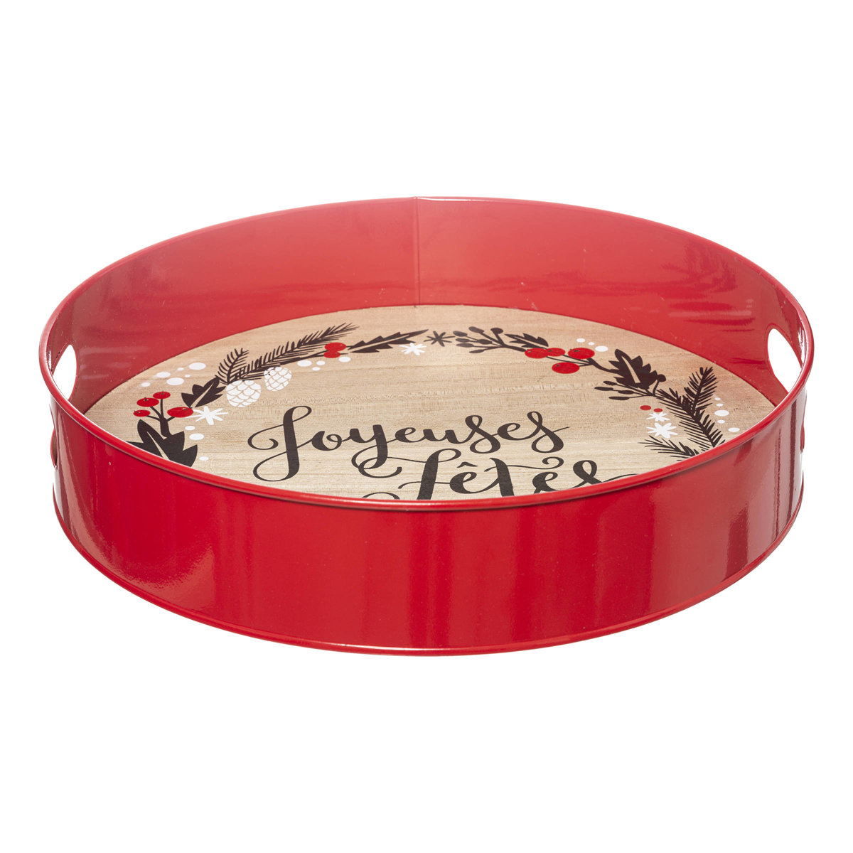 Atmosphera Dekorační tác s vánoční tématikou, Ø 35 cm červená