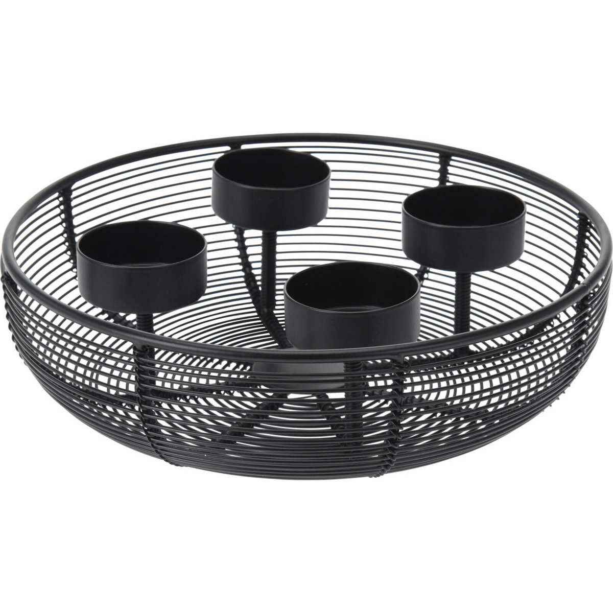 Home Styling Collection Svícen na čajové svíčky, černý, Ø 20 cm