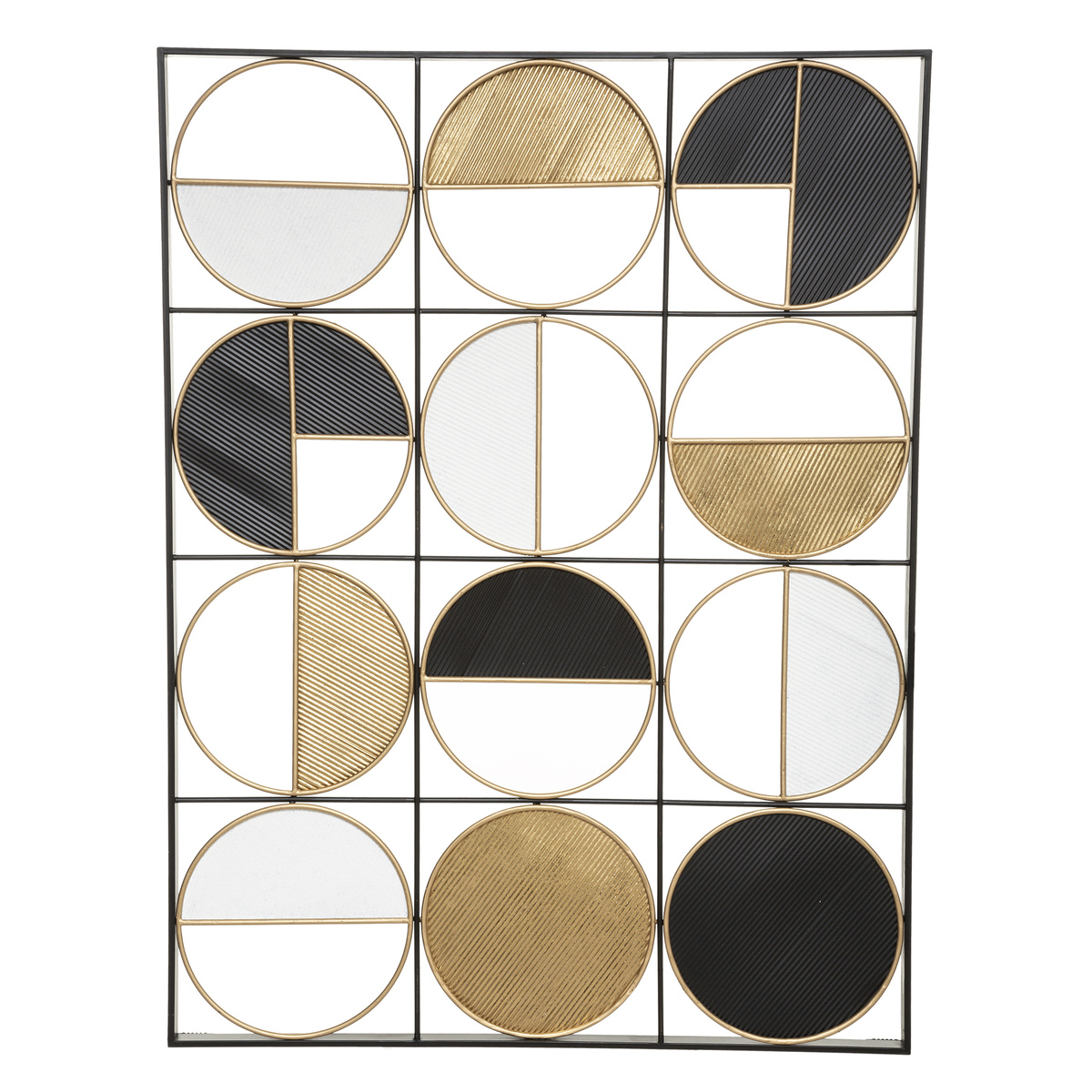 Atmosphera Geometrická nástěnná dekorace z kovu, 76 x 101 cm zlatý