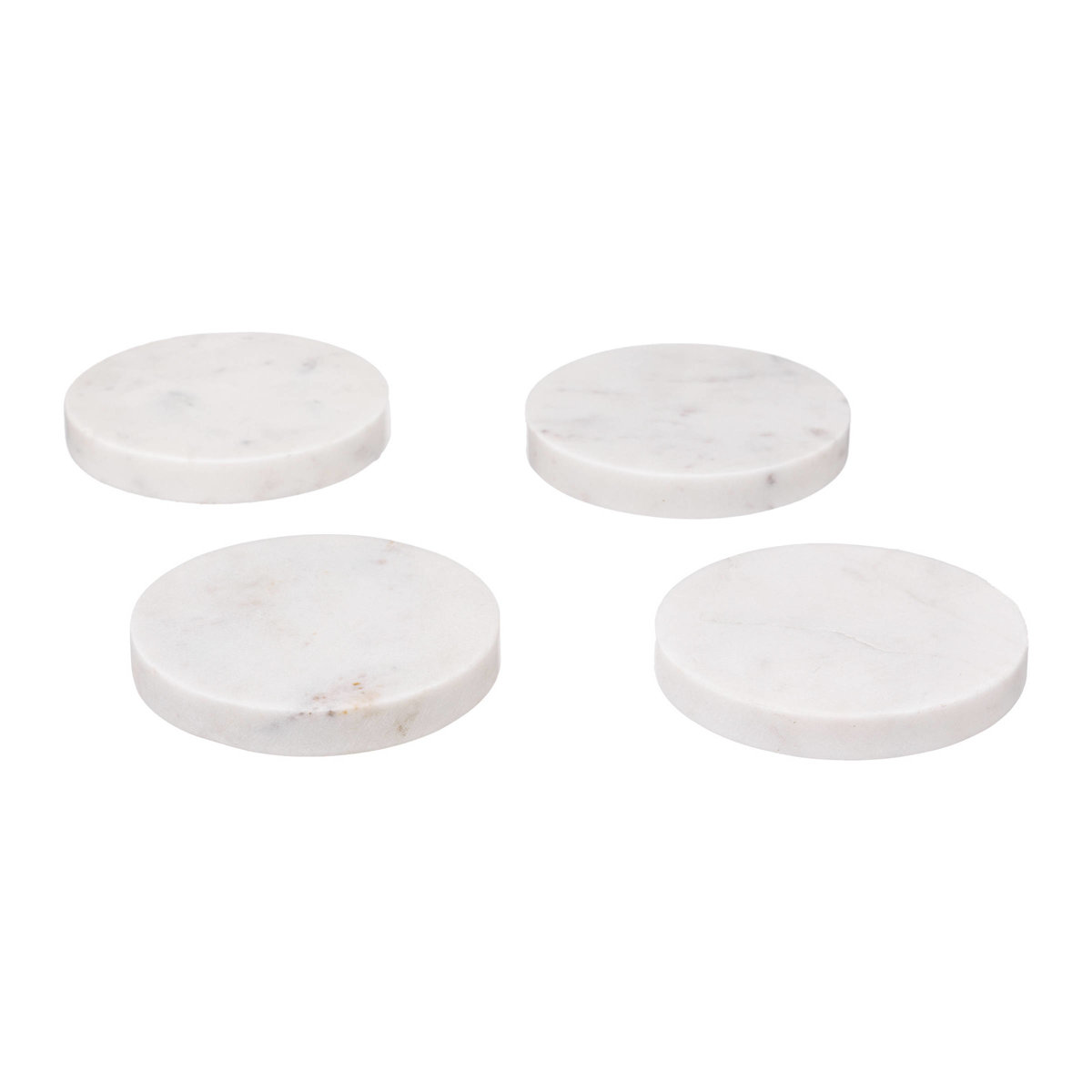 Secret de Gourmet Podtácky pod hrnky MARBLE, Ø 10 cm, 4 kusy, bílé bílá