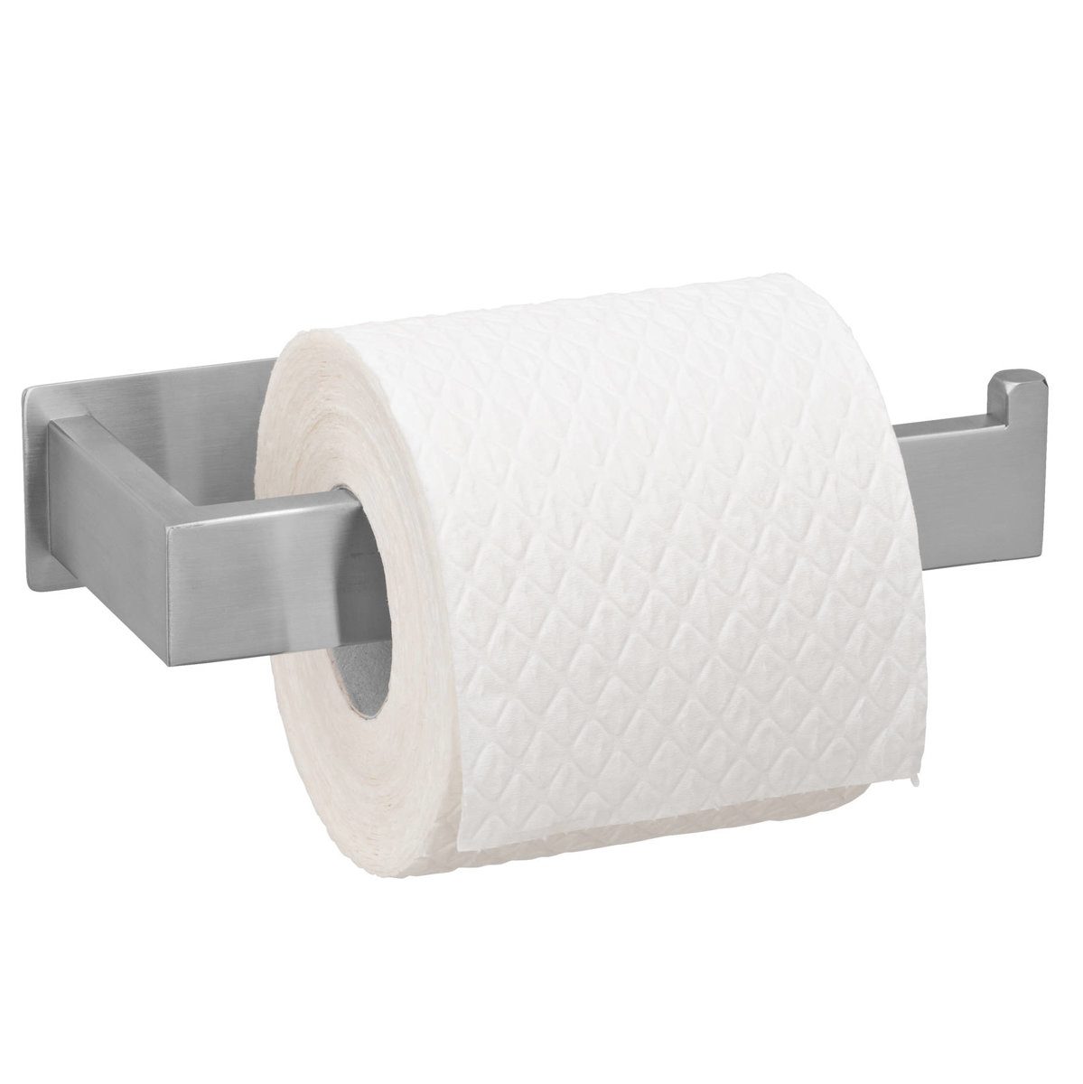 Držák na toaletní papír GENOVA, montáž bez vrtání, matný, nerez, WENKO stříbrná