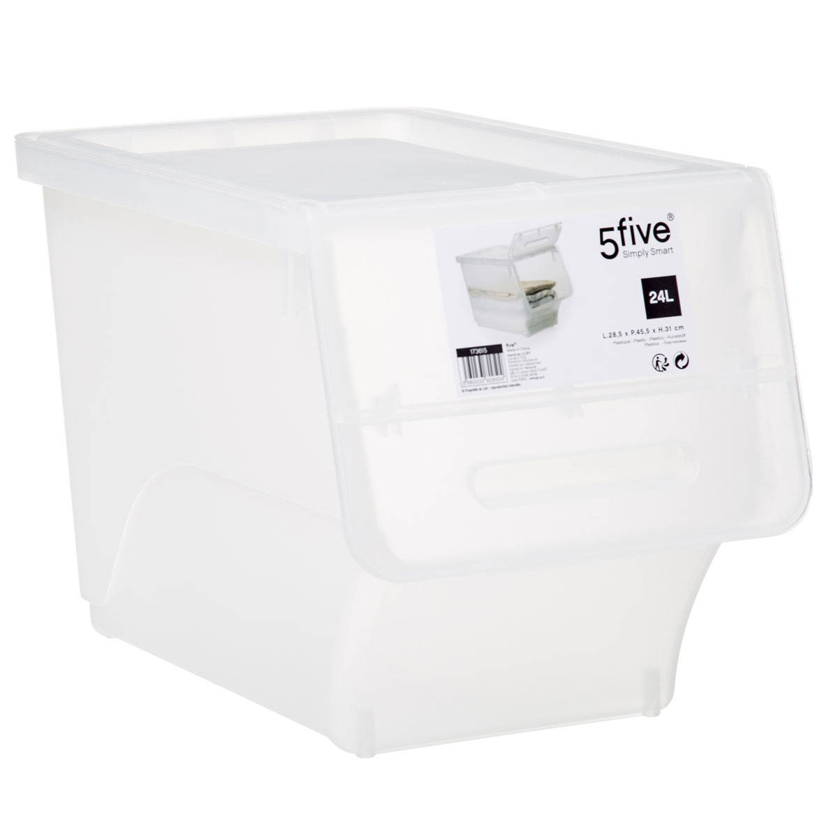 5five Simply Smart Úložný box na oblečení, 24 L, bílý bílá