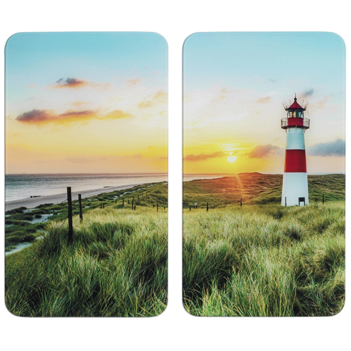 Maximex Skleněné ochranné desky na sporák, LIGHTHOUSE, 2 kusy, 52 x 30 x 1,8 cm, vícebarevné vícebarevná