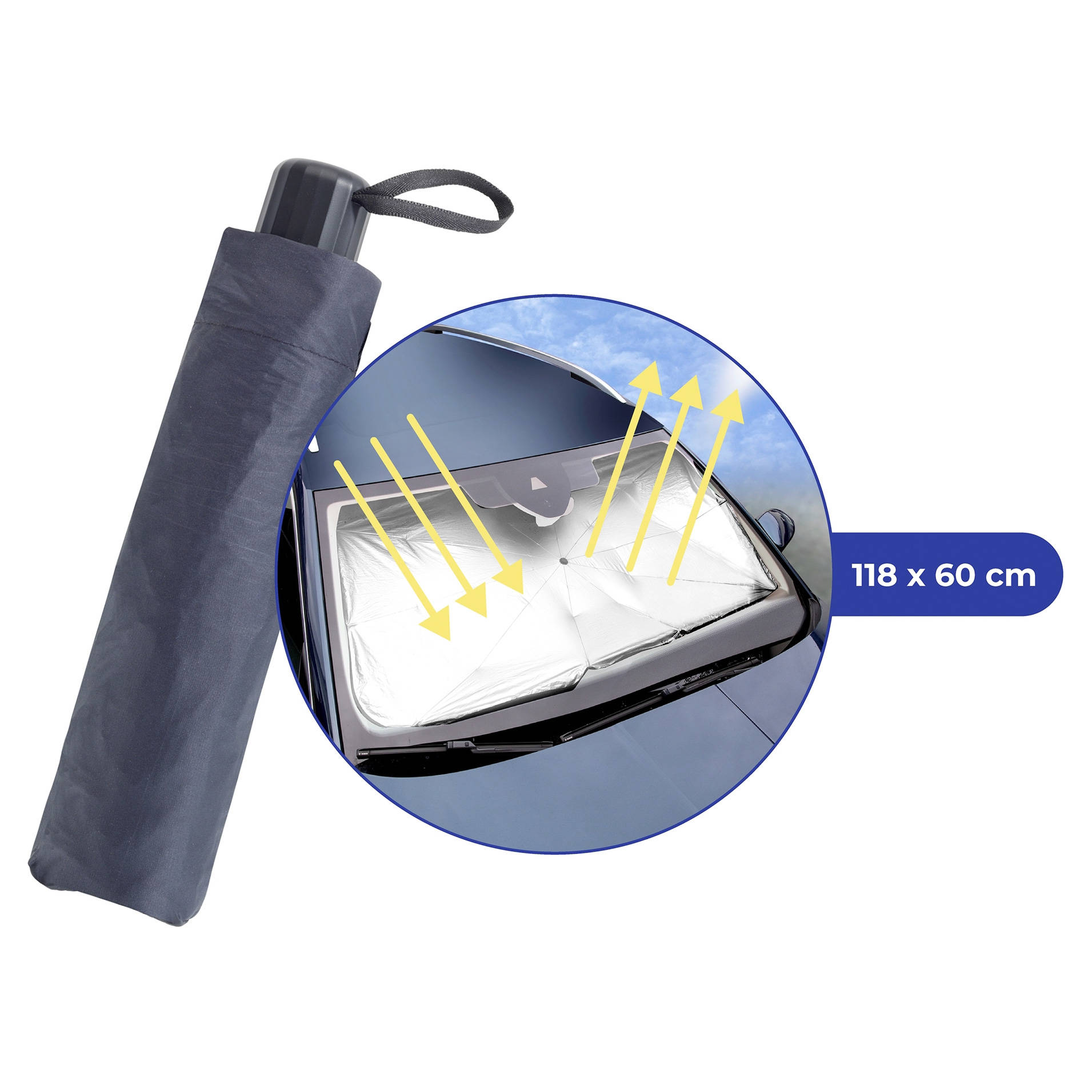 Maximex Sluneční clona do auta, černá, 120 cm černá