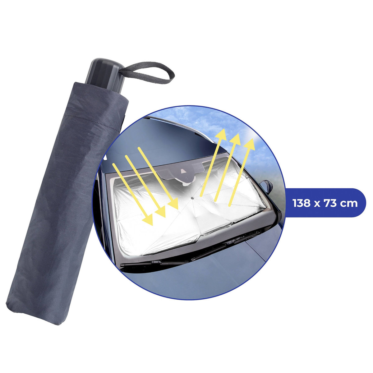 Maximex Sluneční clona do auta, černá, 140 cm černá