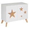 Dětská komoda Star, bílá s hvězdami, 65 x 35 x 79,5 cm
