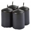 Sada vonných svíček, 4 kusy, 6 cm, černá barva, santalové dřevo