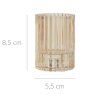 Proužkovaný svícen z barvitého skla, ⌀ 5,5 cm, béžový