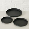 Tácky pod svíčky Mio, 3 kusy, černý mat