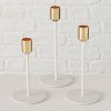 Kovové svícne Marko, bílo zlaté, 3 kusy