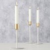 Kovové svícne Marko, bílo zlaté, 3 kusy