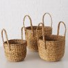 Proutěné košíky z mořské trávy, 3 kusy