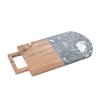 Mramurové servírovácí prkénko s dřevěným prvkem, 38 x 18 cm