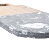 Mramurové servírovácí prkénko s dřevěným prvkem, 38 x 18 cm