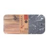 Servírovácí prkénko, mramur a dřevo, 38 x 18 cm, šedá