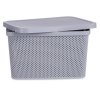 Plastový úložný koš s víkem, 19 l, šedý
