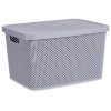 Plastový úložný koš s víkem, 19 l, šedý