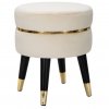 Měkký sametový taburet ze zlatým zdobením, 35 x 40,5 cm