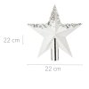 Hvězda na vánoční stromeček, 22 cm, stříbrná barva