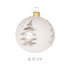 Skleněná vánoční ozdoba s brokátovým zdobením, Ø 8 cm