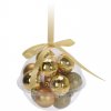 Vánoční ozdoby, 14 ks, Ø 4 cm, zlatá barva