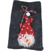 Vánoční pytel na dárky  se skřítkem, 12 x 14,5 cm, šedá