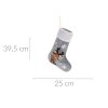 Vánoční ponožka na krb, 25 x 39,5 cm, světle šedá barva