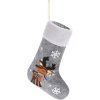 Vánoční ponožka na krb, 25 x 39,5 cm, světle šedá barva