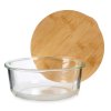 Skleněná dóza na potraviny s vzduchotěsným bambusovým víkem, 950 ml