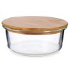 Skleněná dóza na potraviny s vzduchotěsným bambusovým víkem, 620 ml