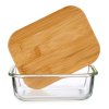 Skleněná dóza na potraviny s vzduchotěsným bambusovým víkem, 640 ml