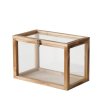 Dřevěné zavírací krabice MALEK, miniskleníky, 2 ks