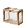 Dřevěné zavírací krabice MALEK, miniskleníky, 2 ks
