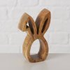 Kroužky na ubrousky ve tvaru velikonočního zajíce HOPS, mangové dřevo, 4 ks, hnědé
