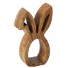 Kroužky na ubrousky ve tvaru velikonočního zajíce HOPS, mangové dřevo, 4 ks, hnědé