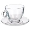 Skleněné šálky a podšálky, sada 6 šálků, 170 ml