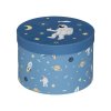 Kulaté krabice na hračky SPACE, sada 3 krabic, modrá barva
