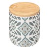 Keramická dóza s víkem HAPACHE, etno vzor, Ø 9,8 cm